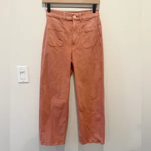 MADEWELL Emmett 2.0 Wide-Leg‎ Crop Pants in Dried Rose size 25 thumbnail 5
