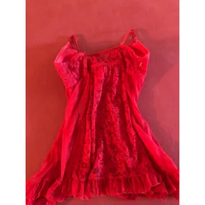 Red lace babydoll lingerie nightie bra top Size M thumbnail 5