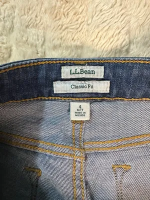 L.L. Bean Classic Fit medium-dark wash mid rise straight leg jeans 4 Med/Tall thumbnail 6