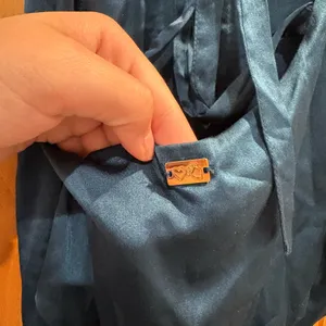 For Love And Lemons Blue Satin Fabric thumbnail 4