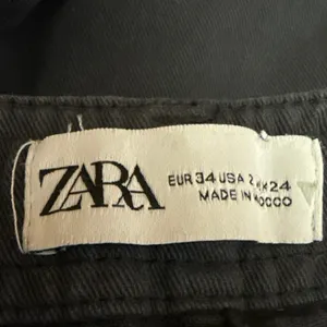 Zara Women's Gray Straight Wide Leg High Rise Cargo Trousers Denim Jeans Pants 2 thumbnail 4