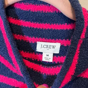 J. Crew‎ Women's Pink Navy Striped Cozy Roll Neck Sweater Cotton Blend Medium thumbnail 3