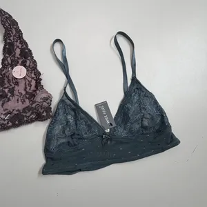 Forever 21 Wet Seal Bralettes Halter No Padding Lace Polka Dot Pink Purple Green thumbnail 3