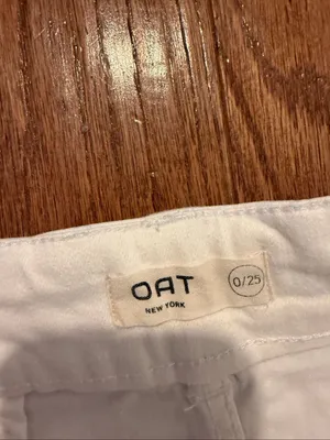 OAT New York white wide leg crop braided waistline jean 0/25 thumbnail 5