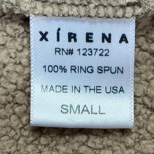 Xirena Tan Khaki 100% Ring Spun Cotton Quarter Zip Sweatshirt‎ Small EUC thumbnail 4