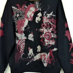 Social Collision Punk Star Sweatshirt Womens M Black Graphic Hot Topic Mall Goth thumbnail 2