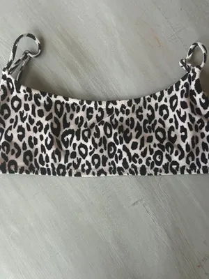 Triangl Leopard Print Bralette Bikini Top Textured Size Small thumbnail 3