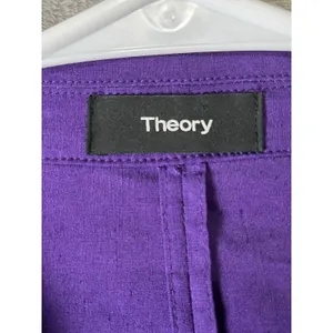 Theory Amethyst Eco Crunch Wash Purple Linen Blend Double Breasted Blazer 10 thumbnail 5
