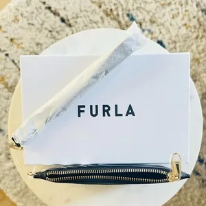 FURLA Classic Credit Card Case Leather Wallet Wristlet, Black, Wrist Strap, NWT‎ thumbnail 11