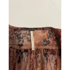 Free People Make Me Smile Floral Mesh Flutter Sleeve Crop Top XSmall thumbnail 4