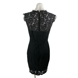 Rachel Zoe Women's Black Floral Lace Sleeveless Midi Bodycon Sheath Dress Size 8 thumbnail 2