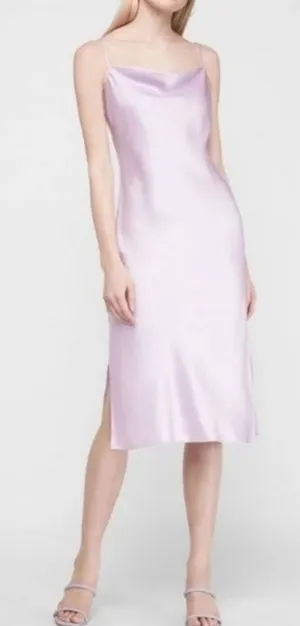 EXPRESS Purple Cowl Neck Satin Slip Dress thumbnail 1