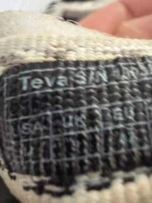 Teva Black Sandals with Cream & Gray Patterned Straps thumbnail 3