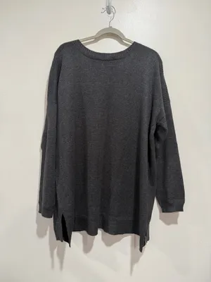 Old Navy Charcoal Gray Oversized Knit Tunic Sweater Side Slits Size XXL thumbnail 8