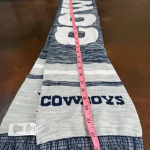 Dallas Cowboys Scarf Knit Winter Neck Blue Gray Double Sided Big Logo Fringe thumbnail 7