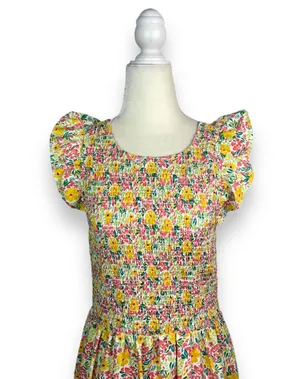 Anthropologie Cool Mode Ditsy Floral Smocked Bodice Midi Dress thumbnail 6