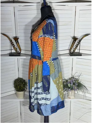 Vintage 90s boho dress patchwork hippie langenlook paisley floral 70s cottage M thumbnail 4