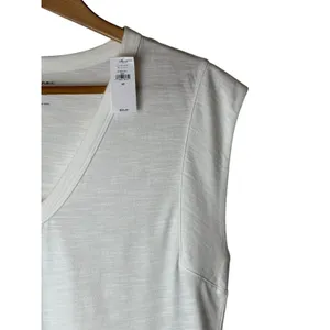 Banana Republic Cozy Slub V Neck Tee Women XS White NWT Short Sleeve Preppy thumbnail 5