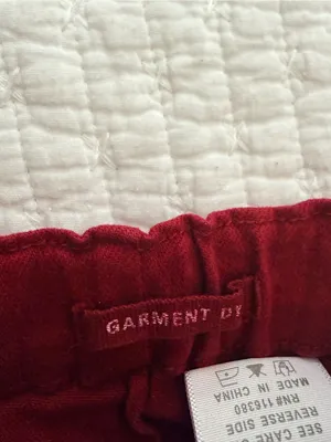 Judy Blue Garmet Dyed Deep Red Boyfriend/ Jogger Jeans Drawstring Waist NWT Fall thumbnail 10