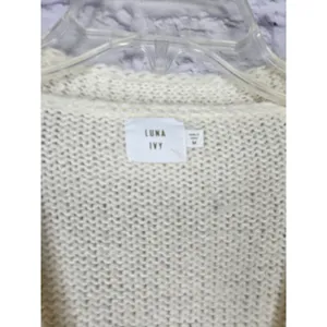 Luna Ivy Oversized Cream Strawberry Knit Cardigan Sweater Womens Medium Preppy thumbnail 5