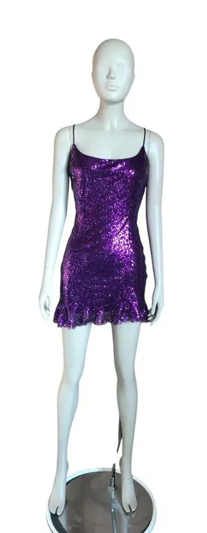 Lucy In The Sky Purple Sequin Mini Dress thumbnail 1