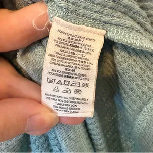 Free People Must Have Thermal Ribbed Relaxed Henley Top in Bright Aqua Size Med thumbnail 6