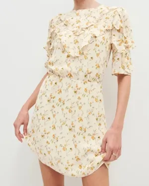 Reformation Malachi Dress Mini Ruffle Mini Dress Size 6 thumbnail 1