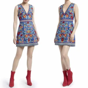 Alice + Olivia Patty Riviera Floral Embroidered A Line Mini Dress Size US 8 thumbnail 9