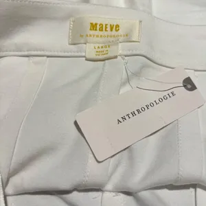 Maeve By Anthropologie Womens The Fontana Flared Tube Top Size L White thumbnail 5