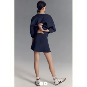 By Anthropologie Seamed Mini SkirtN thumbnail 3