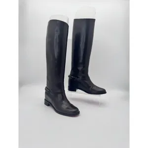 Christian Louboutin Cate Dark Brown Leather Riding Boots Chain Link EU 36 thumbnail 10