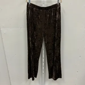Anthropologie En Saison Madeleine Velvet Straight Leg Pants XL Brown Relaxed Fit thumbnail 3