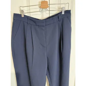 Abercrombie & Fitch Wide Leg High Rise Pleated Pants Size 16L/ 33 Blue 32.5 L thumbnail 2