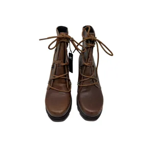 Sorel Joan Of Arctic‎ Wedge III Brown Leather Lace Up Boots Women Size 9 thumbnail 4