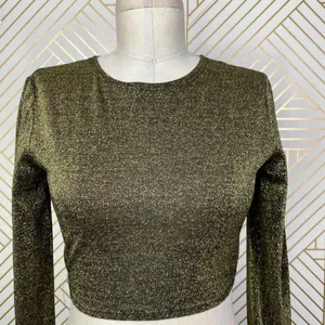 REFORMATION Jupiter Metallic Crop Top‎ In Black Sparkle Size US Small thumbnail 5