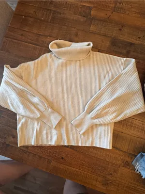 GOOD‎ AMERICAN Ribbed Turtleneck Cropped Sweater thumbnail 3