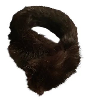 Vintage Dark Brown Faux Fur Ear Muffs cozycore maximalist thumbnail 1