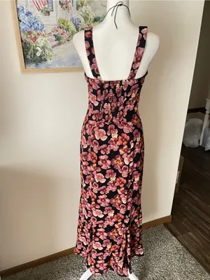 Reformation Women's Laine Pansy Floral Keyhole Maxi Dress US 4 thumbnail 7