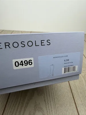 Aerosoles Women's Micah Block Heel Tall Boot 6.5W Black Faux Leather $140 thumbnail 9