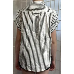 Frame‎ Revolve Linen Blend Striped Organic Short Sleeve Button Up Blouse Size XS thumbnail 3
