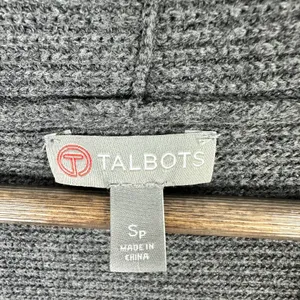 Talbots‎ Cardigan Sweater Womens Small Petite Gray Open Front Ribbed Knit Dolman thumbnail 3