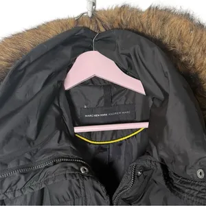 Marc NY parka quilted coat feather down mid length jacket removable‎ collar S thumbnail 5