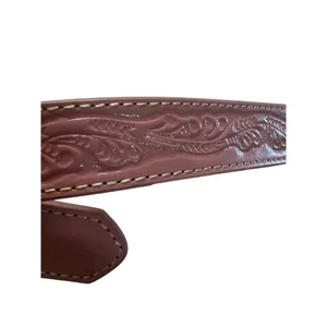 Nocona Belt Leather Western Pink Belt Gold Silver Horse Buckle 25" - 29" NWOT thumbnail 3