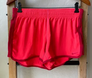 Nike Women's Bright Coral Red Athletic Running Shorts thumbnail 1