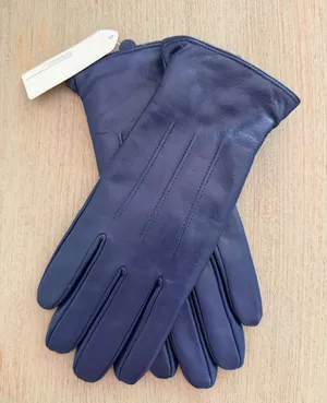 Harssidanzar Touchscreen Womens Blue Leather Gloves Soft Lambskin Size M NWT thumbnail 1