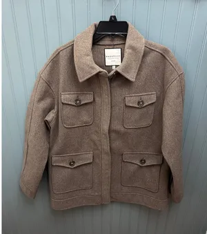 BAGATELLE COLLECTION Women‎ Utility Jacket L Brown Wool Blend Pockets Button thumbnail 1