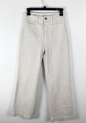 ROLLA’S Cream Sailor High Rise Wide Leg Denim Jeans Size 26 Neutral Preppy Boho thumbnail 1