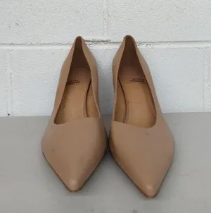 New Jeffrey Campbell nude pointed heels sz11 brown leather slip on sexy classic thumbnail 2