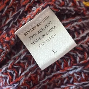 Earthbound Trading Co Sunset Colorblock Fringe Knit Longline Sweater Large‎ thumbnail 6