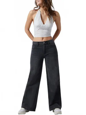 Pacsun Lena Super Baggy Jeans Black Wash Size 25 thumbnail 7